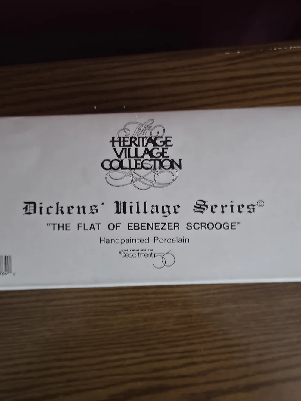 VTG Dept 56 Dickens' Village The Flat of Ebenezer Scrooge Illuminated 1989 Box